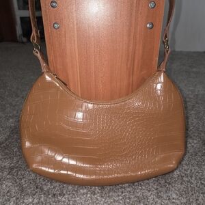 Wild Fable Tan Croc-Embossed Shoulder Bag